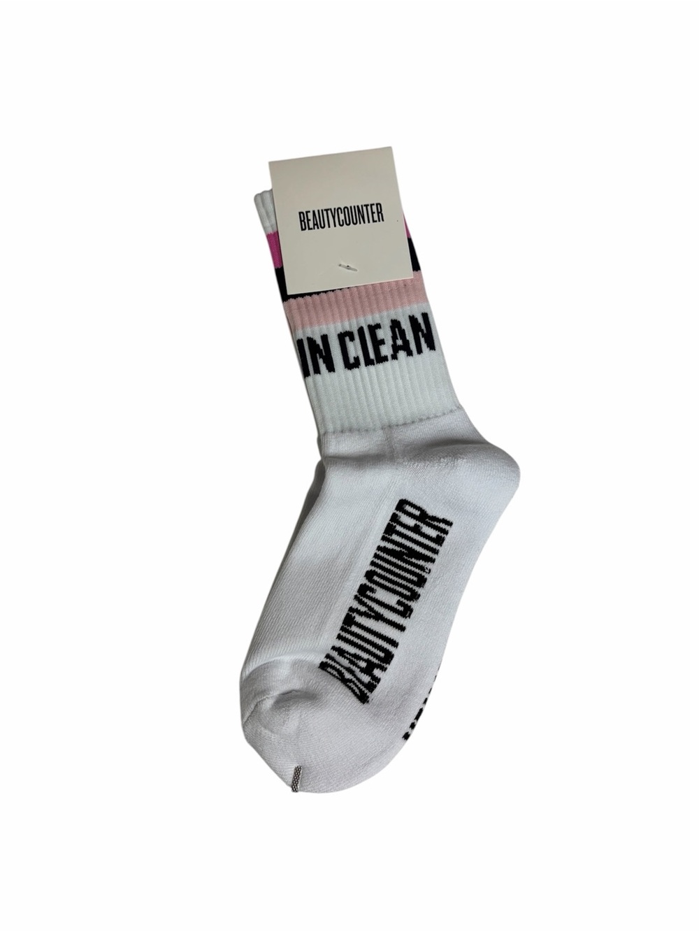 NWT beauty counter leaders in clean thick white crew socks size M